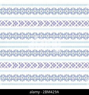 Modern stitches embroidery pattern with simple style for living room design. Stock Vector