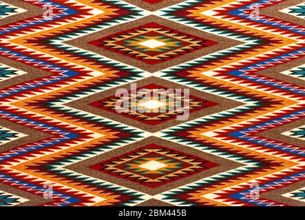 Navajo Textile Fabric on a Handicraft Local Market, Kayenta, Arizona, United States of America (USA). Stock Photo