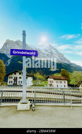 Beautiful View Of Grindelwald In Switzerland Stock Photo