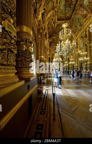 The Grand Foyer in Palais Garnier-Opera National de Paris.Paris.France Stock Photo