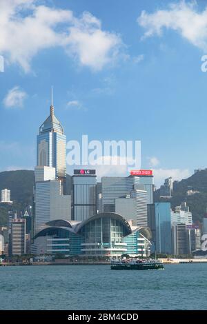 Hong Kong Island skyline and Star Ferry, Hong Kong Stock Photo
