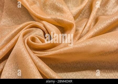 Shiny cloth background with beige vial textile transparent light gentle fabric Stock Photo