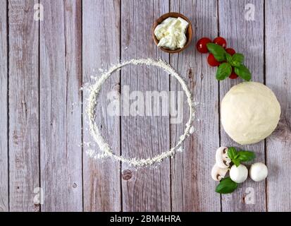 Template for italian pizza with ingredients Stock Photo