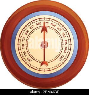 Round barometer icon. Cartoon of round barometer vector icon for web design isolated on white background Stock Vector