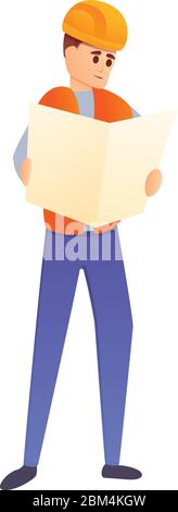 Project manager construction icon. Cartoon of project manager construction vector icon for web design isolated on white background Stock Vector