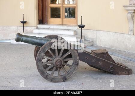 Old cannon on display in Verona, Italy Stock Photo