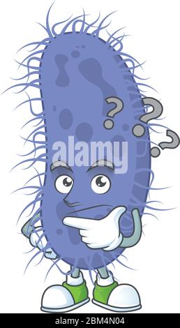 Salmonella typhi mascot design concept having confuse gesture. Vector illustration Stock Vector