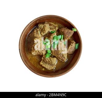 Siga Wot  - spiced beef stew, Ethiopian and Eritrean stew or curry Stock Photo