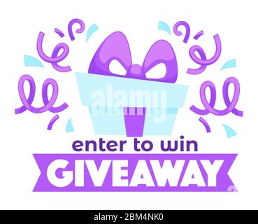 Enter to win, giveaway banner for followers vector Stock Vector