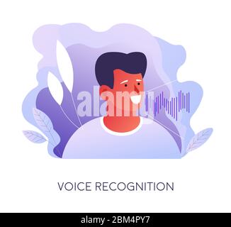 Voice recognition, modern technologies for safety and access Stock Vector