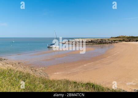 sand beach in a French Island Aix in Charente France Europe Stock Photo