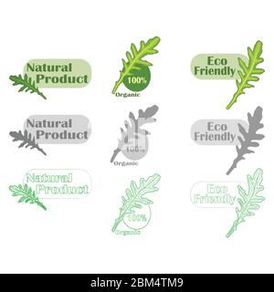 Natural, ecological product vector logo design set isolated Stock Vector