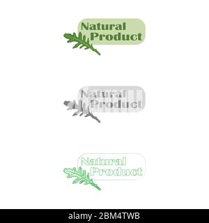 Natural product flat design vector logo set isolated Stock Vector