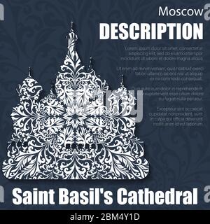 Retro boho floral pattern Saint Basils Cathedral Stock Vector