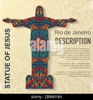 The Christ the Redeemer statue pattern vector Stock Vector Image & Art ...