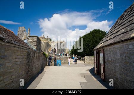 Entrance to the Corfe Castle in Purbeck Island, Dorset, UK. Stock Photo