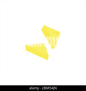 Tasty cream cheese - appetizer. Breakfast ingredient - slices of cheese close-up, vector illustration Stock Vector