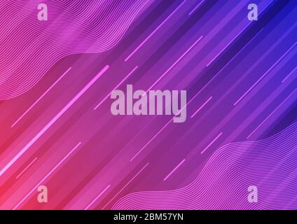 Abstract modern colorful blue pink gradient wave line and stripes background texture. You can use for brochures, flyers, poster, business card, brandi Stock Vector