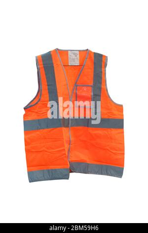 Safety orange vest isolated on a white background. Road vest for safe ...