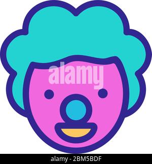 surprised clown mask icon vector outline illustration Stock Vector