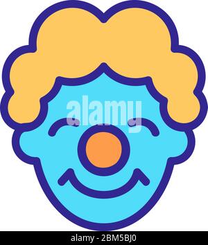 satisfied clown mask icon vector outline illustration Stock Vector