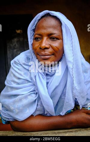 Portrait of Nigerian woman with typical Yoruba scars on her face Stock ...