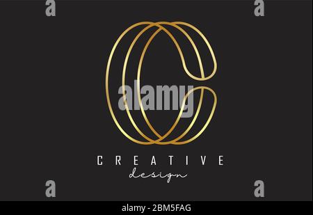 V Letter Logo Design with Creative Golden Swoosh. Letter v Initial icon ...