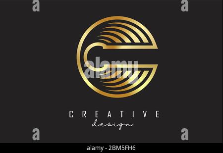 Golden Monogram C Letter Logo with luxury design. Graphic golden C icon. Graphic golden C icon. Creative C Vector Illustration. Stock Vector