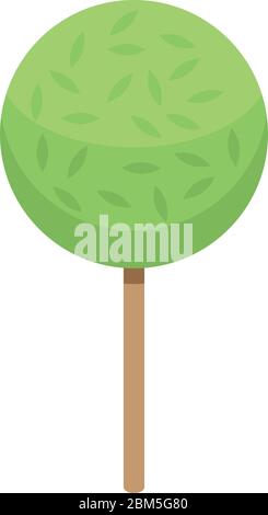 Round tree icon, isometric style Stock Vector
