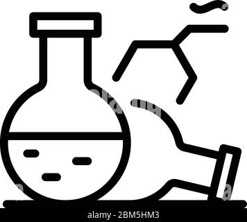 Lab flasks icon, outline style Stock Vector
