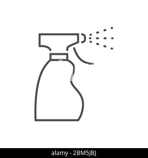 Medical spray disinfect related vector thin line icon. Stock Vector