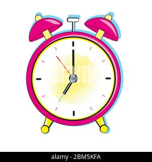 Alarm clock ringing at the morning. Comic pop art retro style vector illustration style Stock Vector