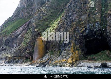 ailsa craig old foghorn Stock Photo