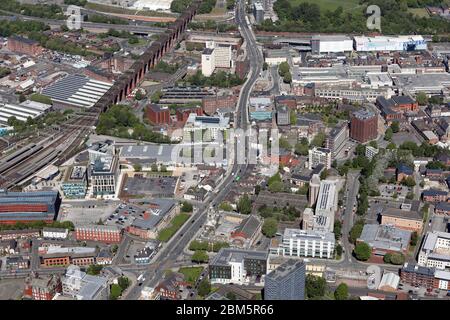 aerial view of Stockport town centre Stock Photo