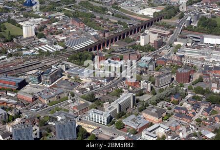 aerial view of Stockport town centre Stock Photo