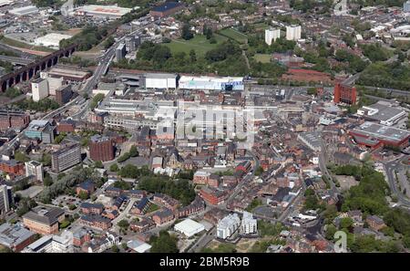 aerial view of Stockport town centre Stock Photo