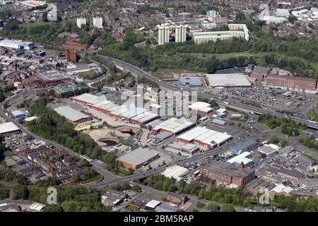 aerial view of Stockport town centre Stock Photo