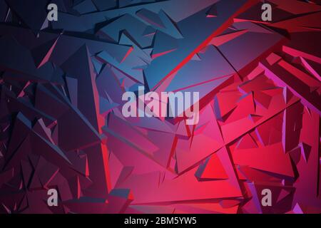 3D Seamless pattern asymmetric and geometric shaped abstract background, colorful gradients cracked shapes Stock Photo