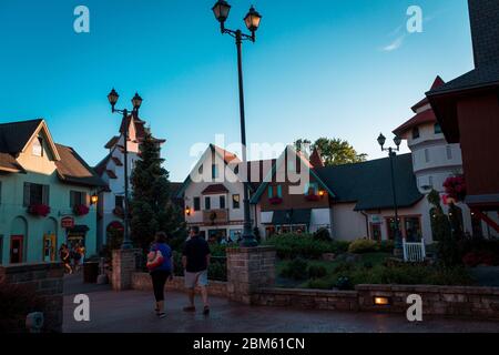 Bavarian style shopping village in Frakenmuth Michigan Stock Photo