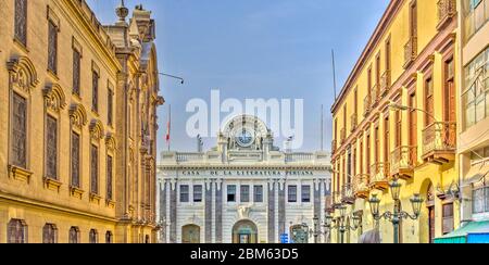 Colonial Architecture in Lima, Peru Stock Photo