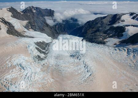 Glaciers in Mount Cook National Park, New Zealand Stock Photo