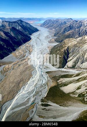 Waiho River in Mount Cook National Park, New Zealand Stock Photo