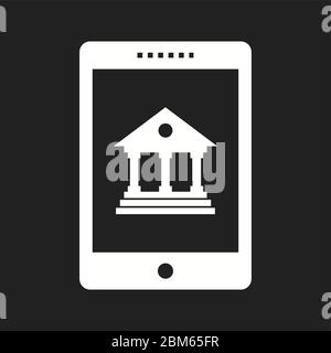 Beautiful Mobile banking Vector Glyph Icon Stock Vector