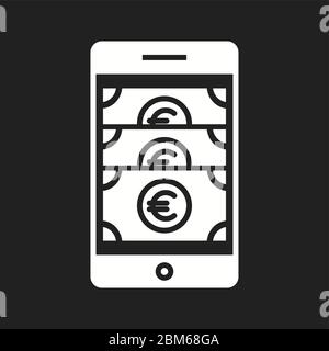 Beautiful Online banking Vector Glyph icon Stock Vector