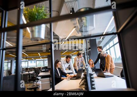 Group of business people working in the modern office Stock Photo