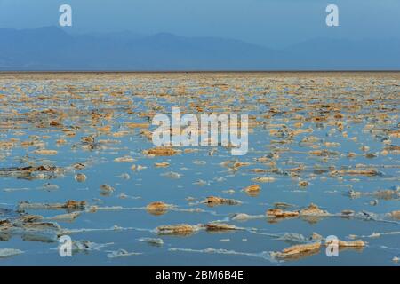 Colorful landscape of Danakil desert with salt flats, Ethiopia Stock Photo