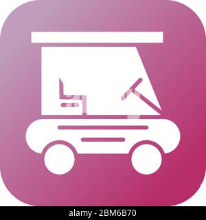 Beautiful Golf buggy Vector Glyph Icon Stock Vector