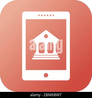 Beautiful Mobile banking Vector Glyph Icon Stock Vector