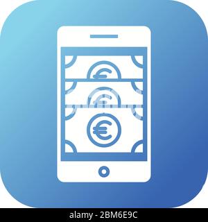 Beautiful Online banking Vector Glyph icon Stock Vector