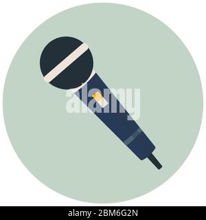 Mic flat vector icon. Mic flat icon for website design and development, app development. Premium pack. Stock Vector